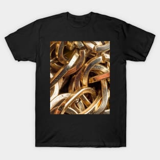 Solid Gold Links  3D Gold Chain Looks great on clothing apparel. T-Shirt